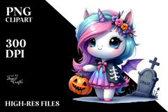Vibrant Halloween Unicorn Costume | Sublimation | Clipart Product Image 2