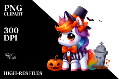 Vibrant Halloween Unicorn Costume | Sublimation | Clipart Product Image 2