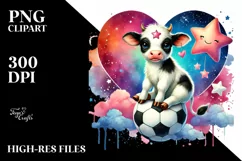 Baby Cow with Heart PNG Product Image 2