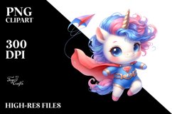 Cute Baby Unicorn Posing as a Hero | Clipart Product Image 3