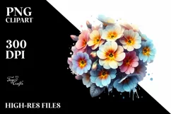 Detailed Primrose Watercolor | Clipart Product Image 3