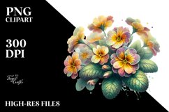 Detailed Primrose Watercolor | Clipart Product Image 1