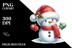 Snowman with Gloves, Transparent PNG Product Image 1