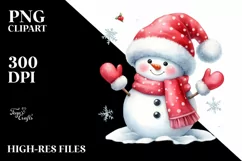 Snowman Gloves Santa Hat PNG Product Image 1