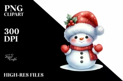 Snowman with Gloves, Transparent PNG Product Image 3