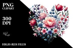 Colorful Floral Heart PNG Product Image 2