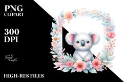 Colorful Koalafloral Frame | Sublimation | Clipart Product Image 1