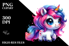 Cute Vibrant Unicorn with Fur Texture PNG Product Image 2