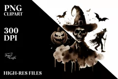 Washed Watercolor Vintage Zombie PNG Product Image 1