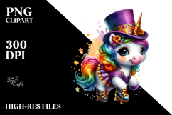 Colorful Baby Unicorn Tap Dancer PNG Product Image 2