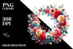 Abstract Colorful Wreath, Transparent PNG Product Image 2