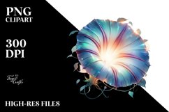 Shiny Morning Glory Watercolor Clipart Product Image 1