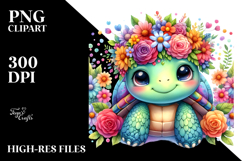 Vibrant Turtle Crown | Sublimation | Clipart Product Image 2