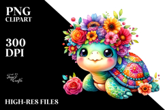Vibrant Turtle Crown | Sublimation | Clipart Product Image 2