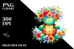 Vibrant Turtle Crown | Sublimation | Clipart Product Image 2