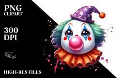 Funny Clown Ghost with Bubble Gum PNG Product Image 2