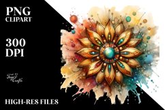Abstract Stained Sunflower with Metallic Inserts | Product Image 1