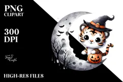 Cute Baby Tiger Halloween PNG Product Image 2