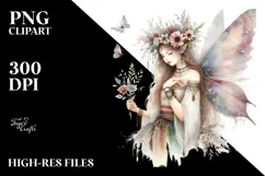 Washed Watercolor Boho Fairy, Transparent PNG Product Image 2