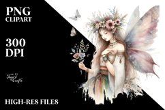 Washed Watercolor Boho Fairy, Transparent PNG Product Image 2