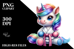 colorful Baby Unicorn with Karate Belt Product Image 2