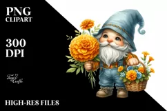 Detailed Watercolor Cute Gnome Clipart Product Image 3