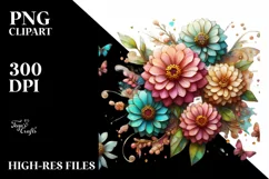 Watercolor Luxury Flower Splash Clipart Product Image 1