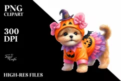 Cute Baby Dog Dressed Halloween | Sublimation | Clipart Product Image 3
