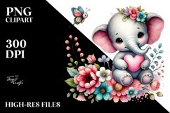 Pastel Boho Baby Elephant PNG Product Image 2
