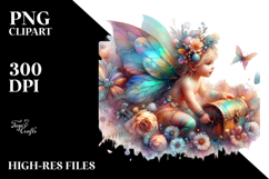 Colorful Baby Fairy with Treasure Chest, PNG Product Image 2