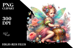 Colorful Fairy with Treasure Chest PNG Product Image 2