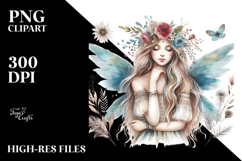 Washed Watercolor Boho Fairy, Transparent PNG Product Image 2