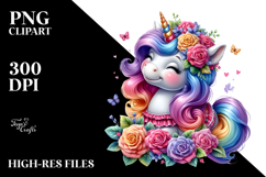 Vibrant Cute Unicorn Smiling PNG Product Image 2