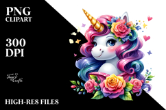 Vibrant Cute Unicorn Smiling PNG Product Image 2