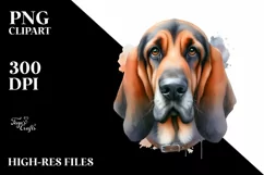 cute Bloodhound | Watercolor Clipart Product Image 1