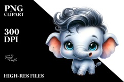 Cute Baby Elephant, PNG Product Image 2
