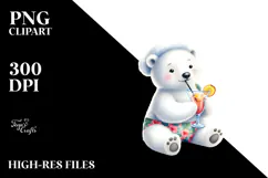 Cute Polar Bear with Cocktail, Transparent PNG Product Image 2