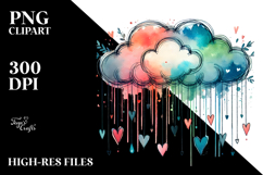 Hanging Hearts on Cloud, PNG Product Image 2