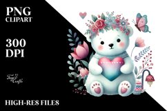 Pastel Boho Baby Polar Bear PNG Product Image 2