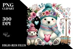 Pastel Boho Baby Polar Bear PNG Product Image 2