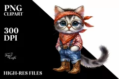 Watercolor Cat Big Eyes with Exquisite Accessories | Sticker Product Image 1