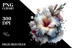 Glossy Flower Watercolor Splash PNG Product Image 2