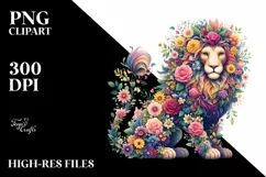 Watercolor Colorful Floral Lion |T-shirt, Mug, Tumbler Product Image 8
