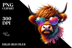 Highland Calf with Sunglasses PNG Product Image 2