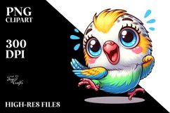 Colorful Crazy Baby Budgerigar Clipart Product Image 1