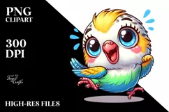 Colorful Crazy Baby Budgerigar Clipart Product Image 1
