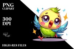 Colorful Crazy Baby Budgerigar Clipart Product Image 3