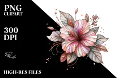 Vibrant Hibiscus, Watercolor Art PNG Product Image 2