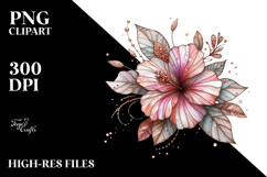 Vibrant Hibiscus, Watercolor Art PNG Product Image 2