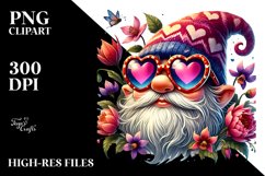 Colorful Valentines Gnome PNG Product Image 2